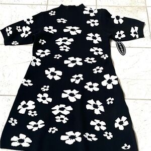 Black and White Floral Mini Dress